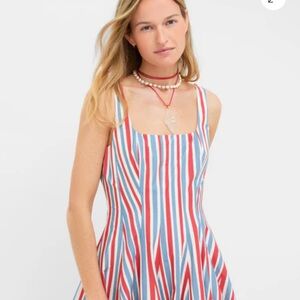 Tuckernuck Red and Blue Striped Midi Dress